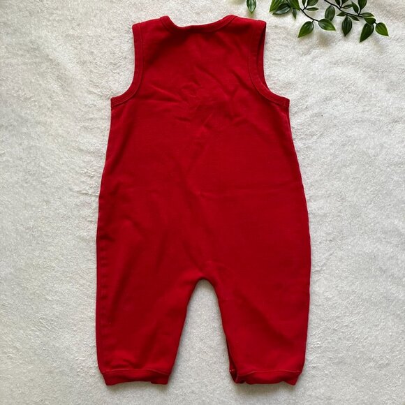 Carter’s Classic Red Baby Romper 6-9M | Sleeveless Bear & Truck Embroidery VGUC - Picture 12 of 15